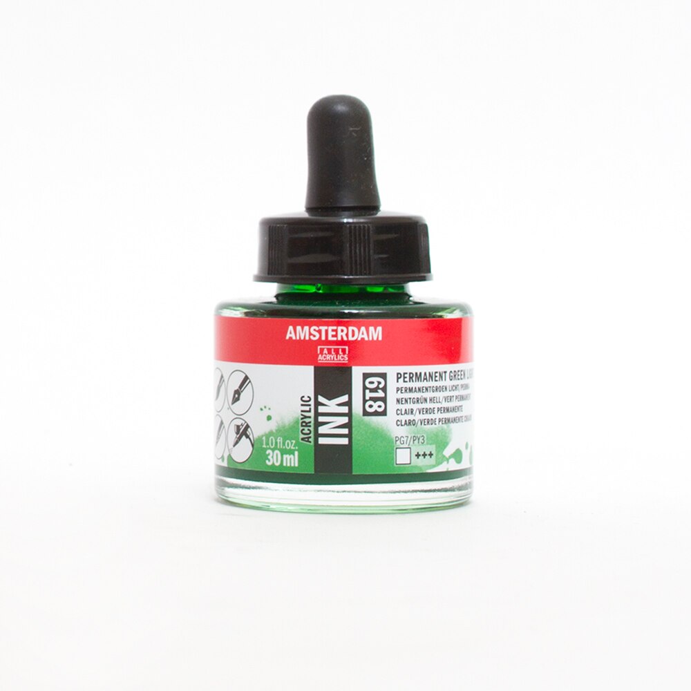 Amsterdam, Ink, Acrylic, Art & School, Acrylic, 30ml, 266260, Perm Green Light